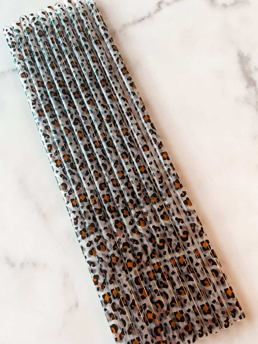 10pk leopard plastic straws