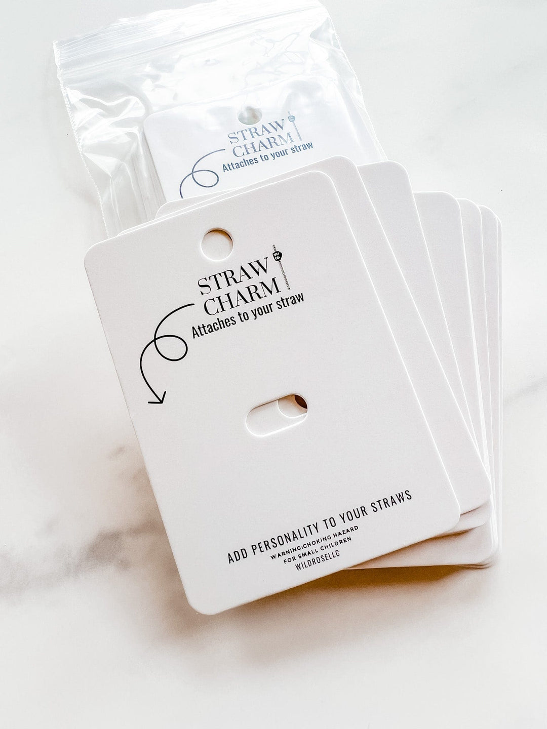 Straw Charm display cards