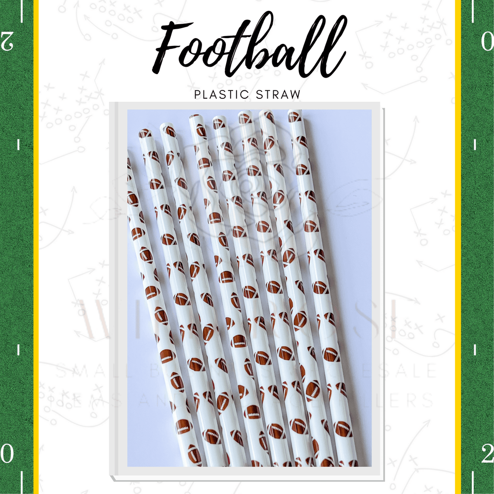 10inch10 pack  Football plastic straws